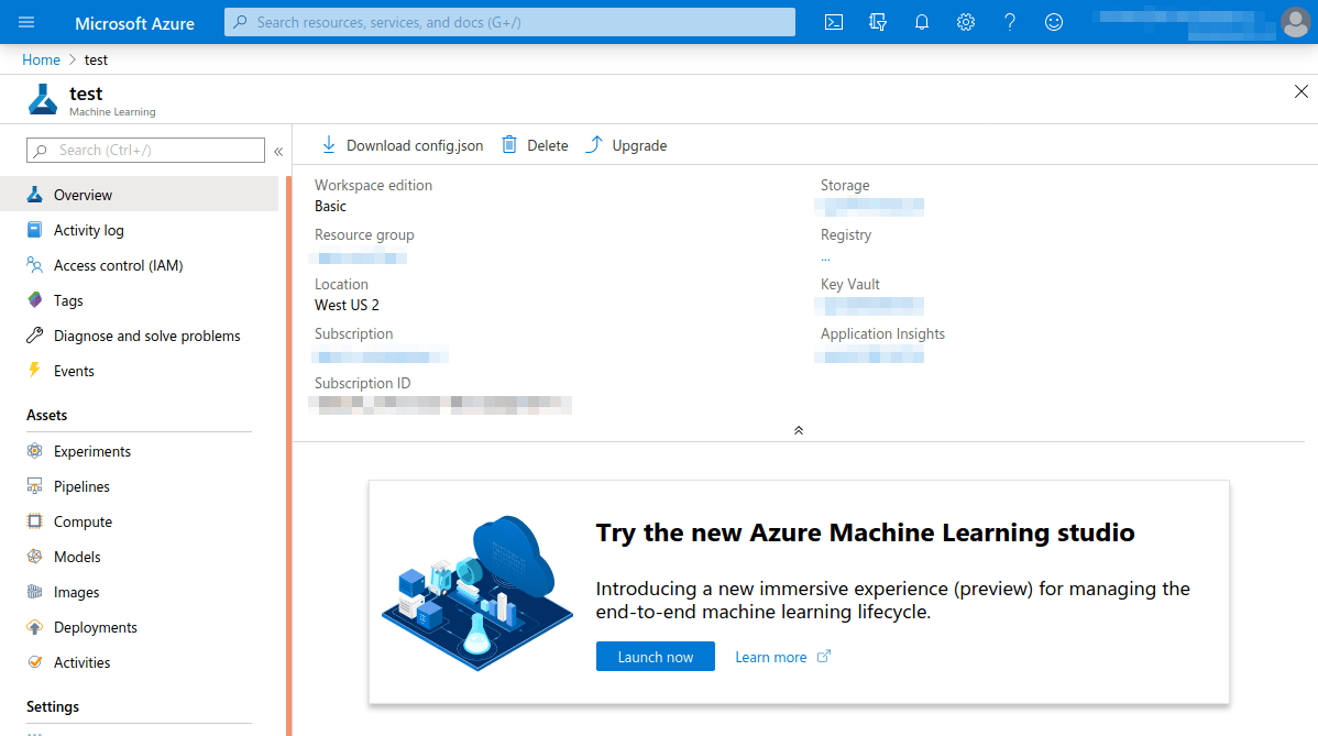 AzureML workspace