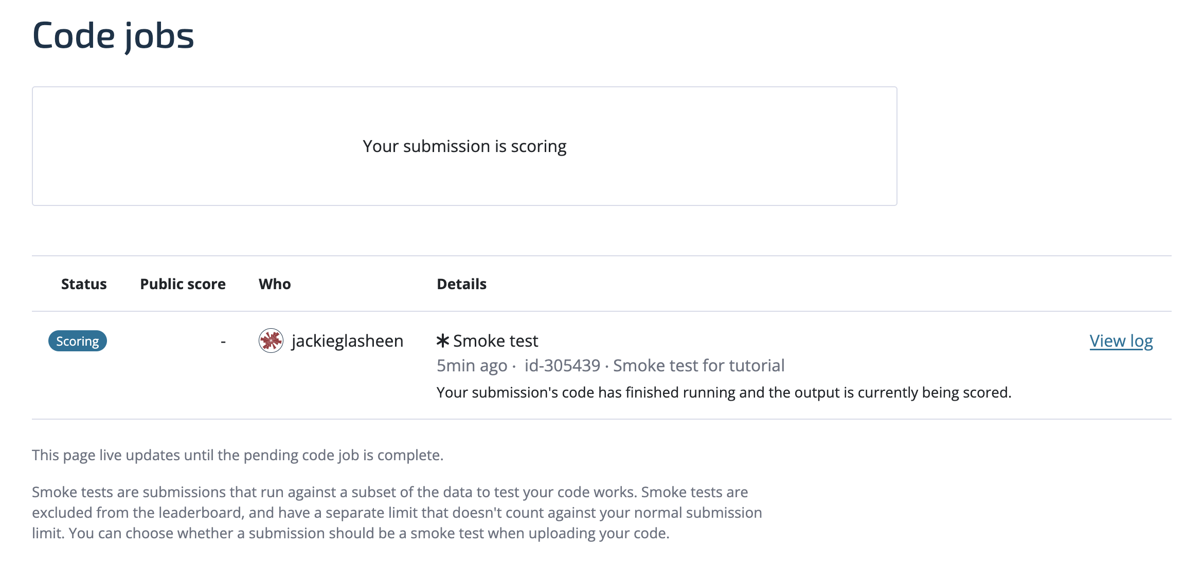 Smoke Test Code Jobs