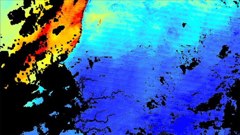 Combined MODIS Optical Depth 047 data from the MCD19A2 product over part of west Africa, June 3, 2018. Source: USGS